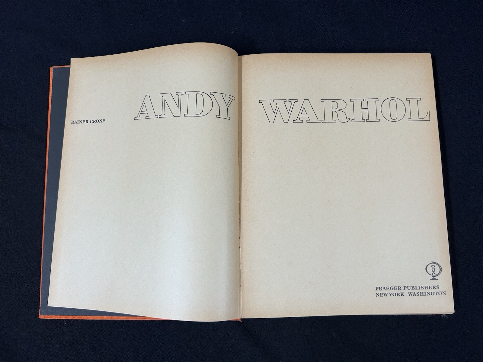 Andy Warhol Rainer Crone 1970 First Edition Hardcover Catalogue Praeger Pop Art