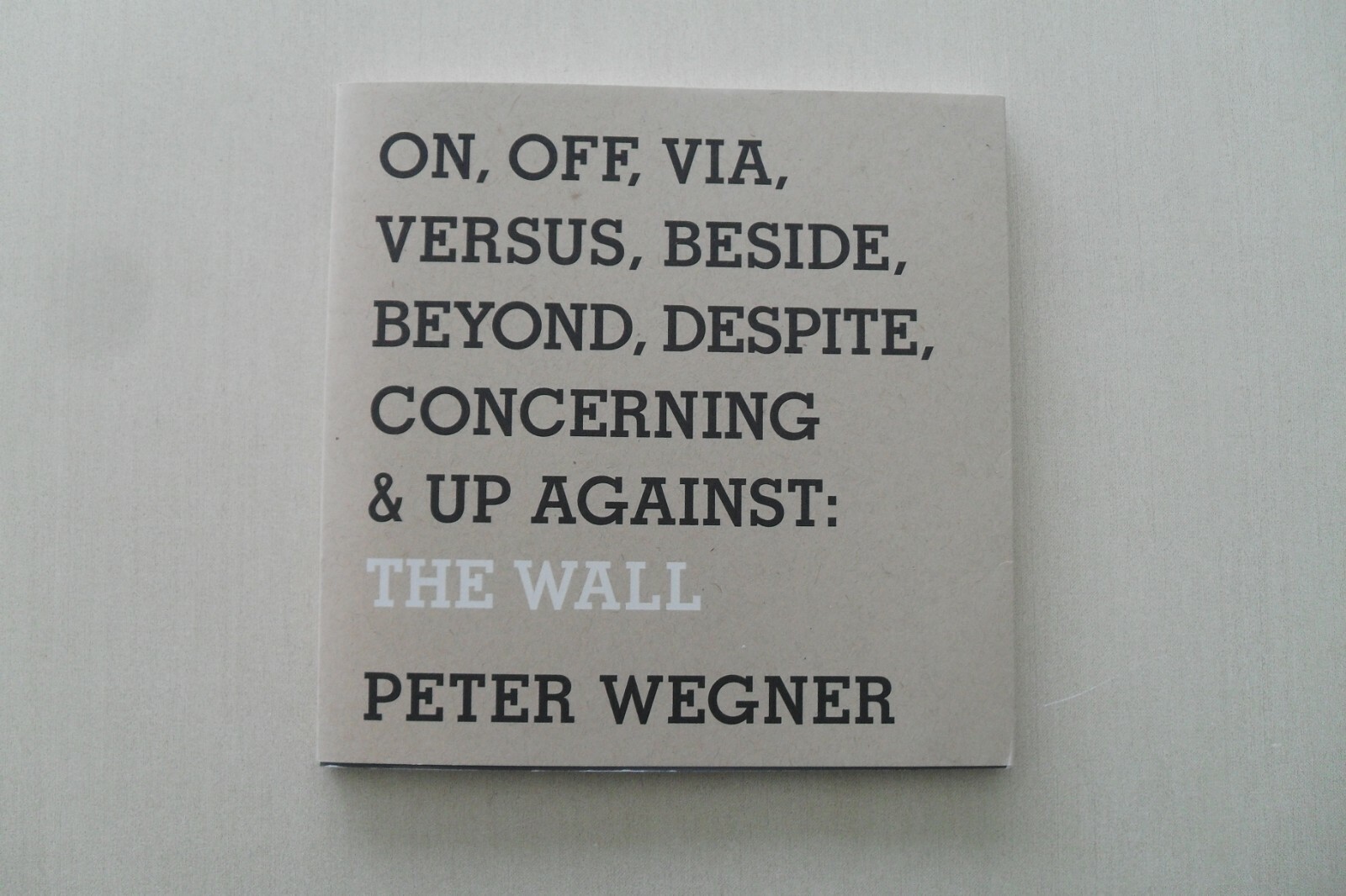 The Wall by Peter Wegner – Exhibit Catalog – CU Art Museum, Boulder, 2010 – Fine