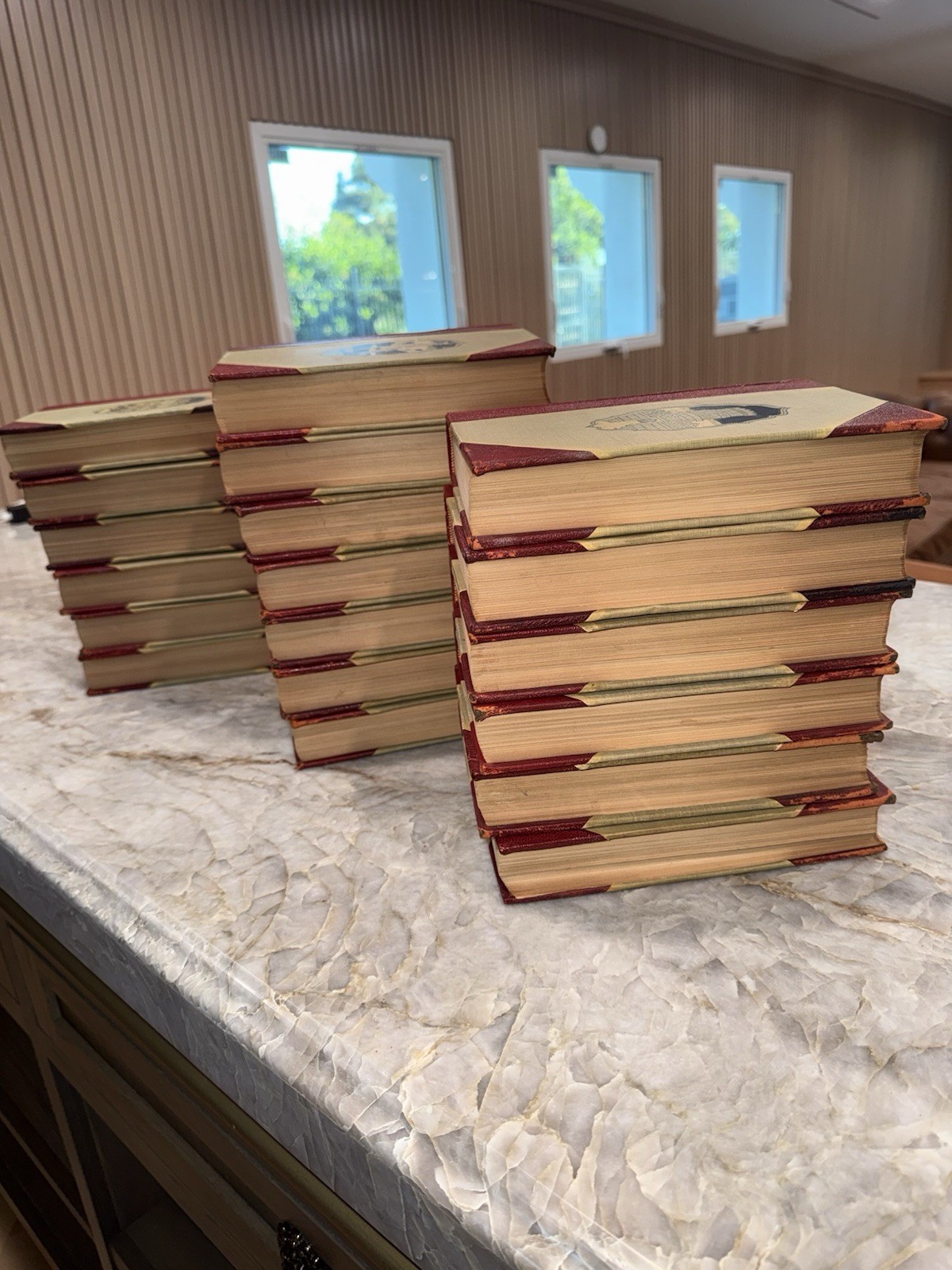 Antique 1902 Young Folks Library 19 Vol Set Hall & Locke Victorian Red Gilt Bind