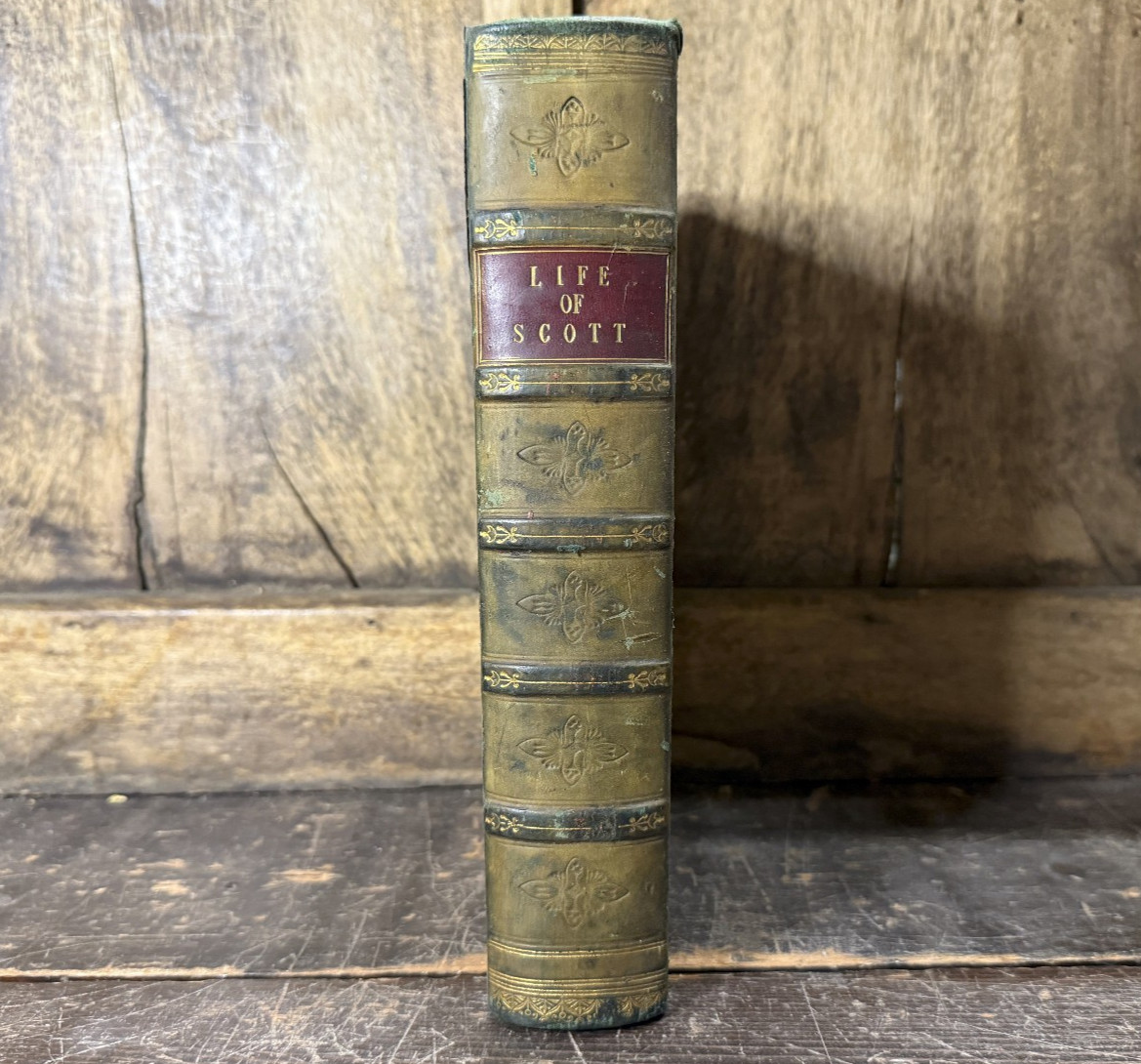 Life of Sir Walter Scott by J. G. Lockhart New edition 1845 3/4 leather