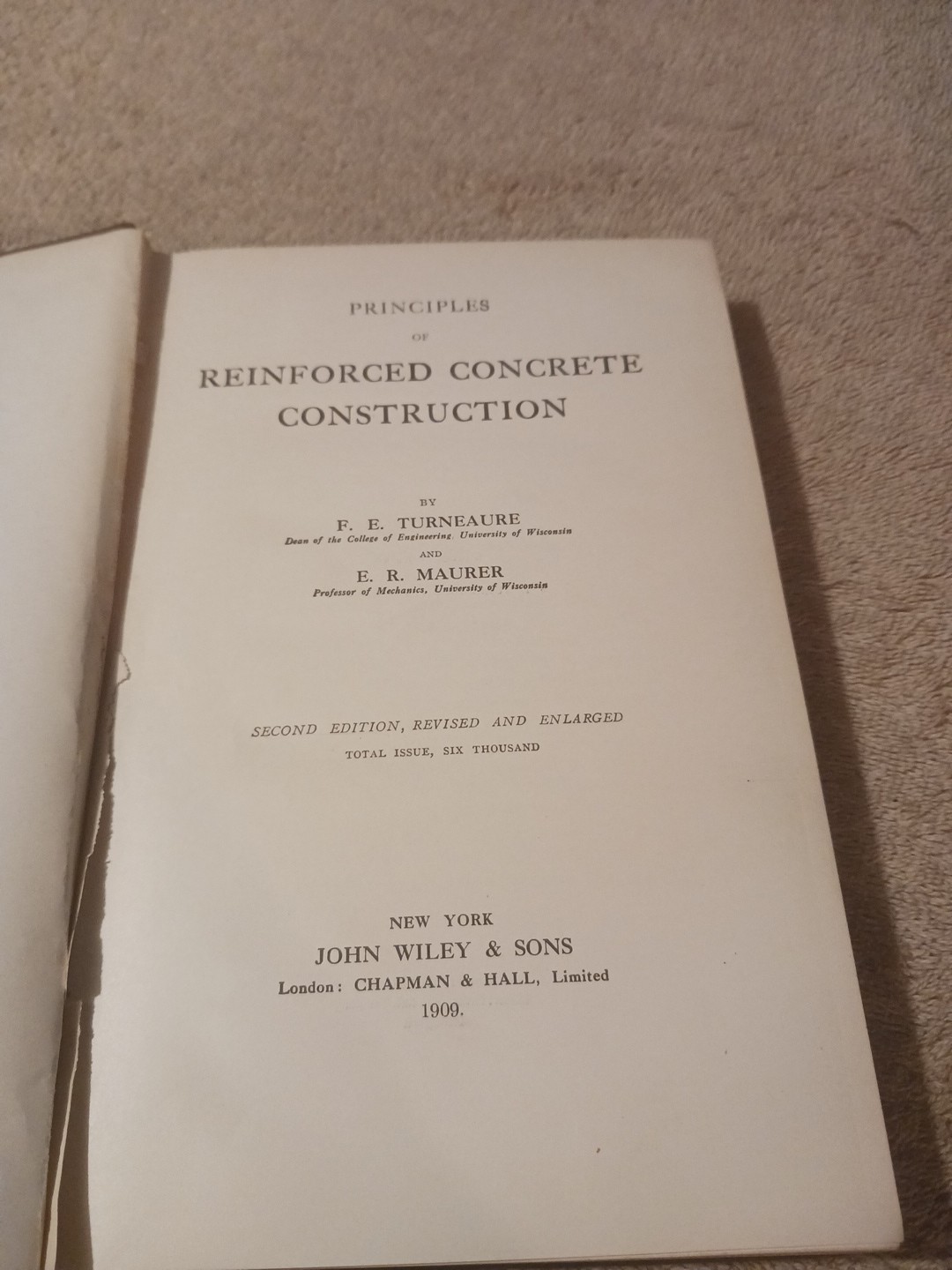 Principles of Reinforced Concrete Construction Turneaure Maurer 1909 Engineer