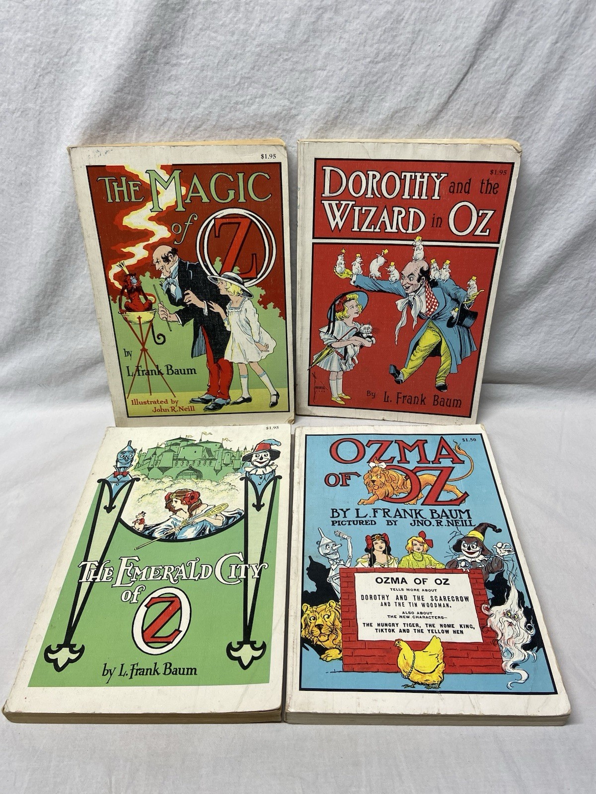 L. Frank Baum Oz Series Set of 4 Vintage Rand McNally Illustrated PB