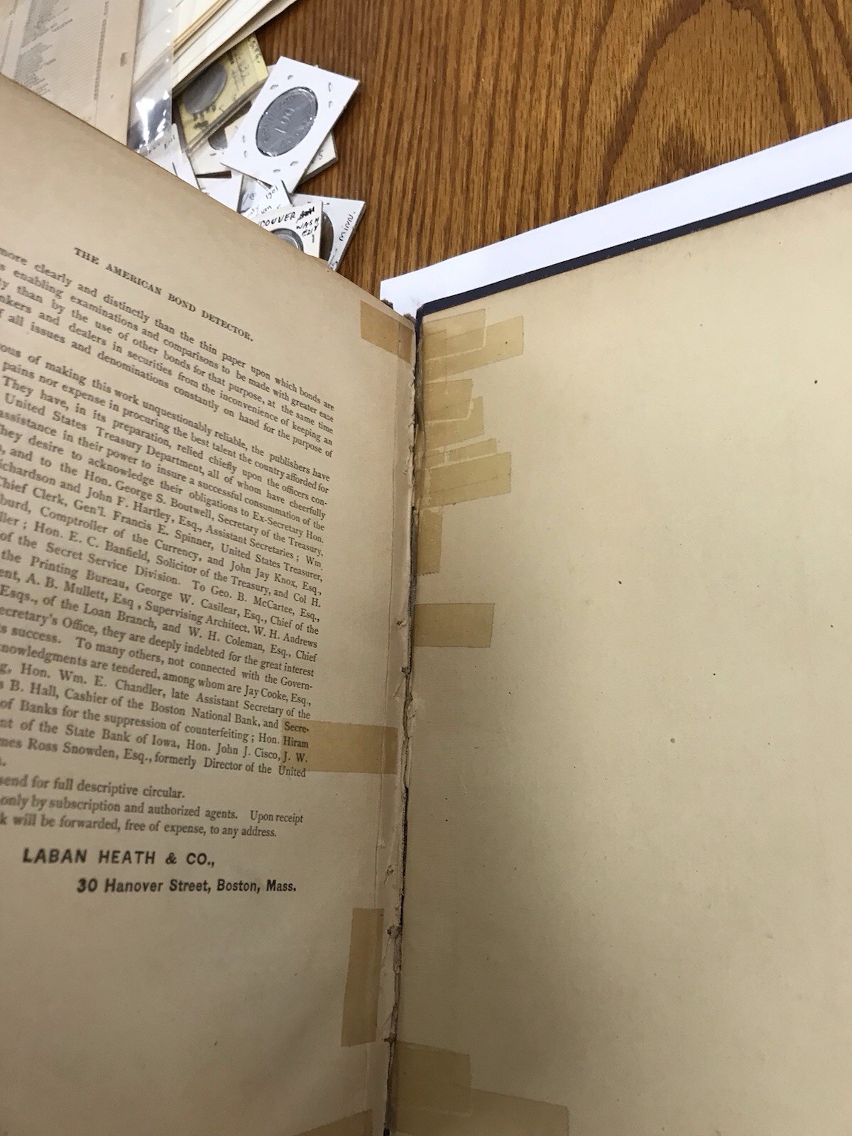 Heath’s Infallible Counterfeit Detector At Sight 1866-70 U.S. Treasury Dept Book