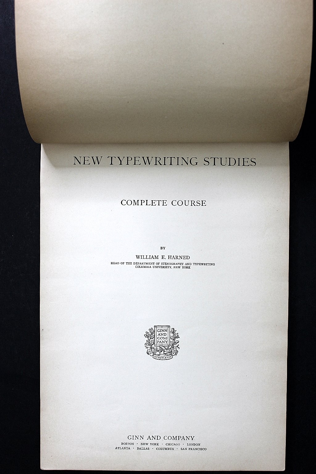 New Typewriting Studies Complete Course Harned 1929 Typing Hermes Rocket