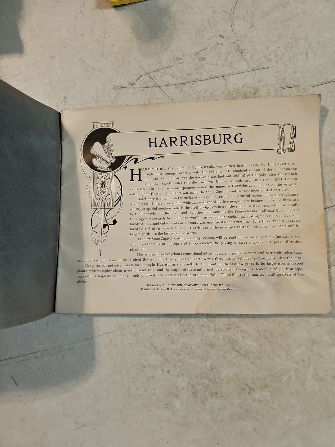 Antique 1904 Views Of Harrisburg Pennsylvania Paperback Book. Some Water Damage