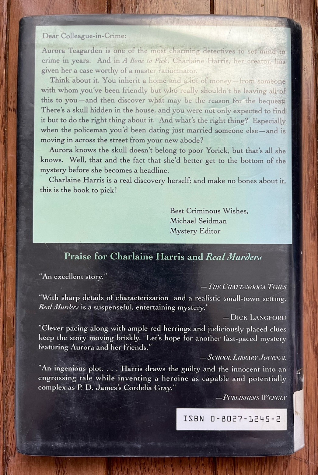 Charlaine Harris A BONE TO PICK An Aurora Teagarden Mystery 1st Edition 1992