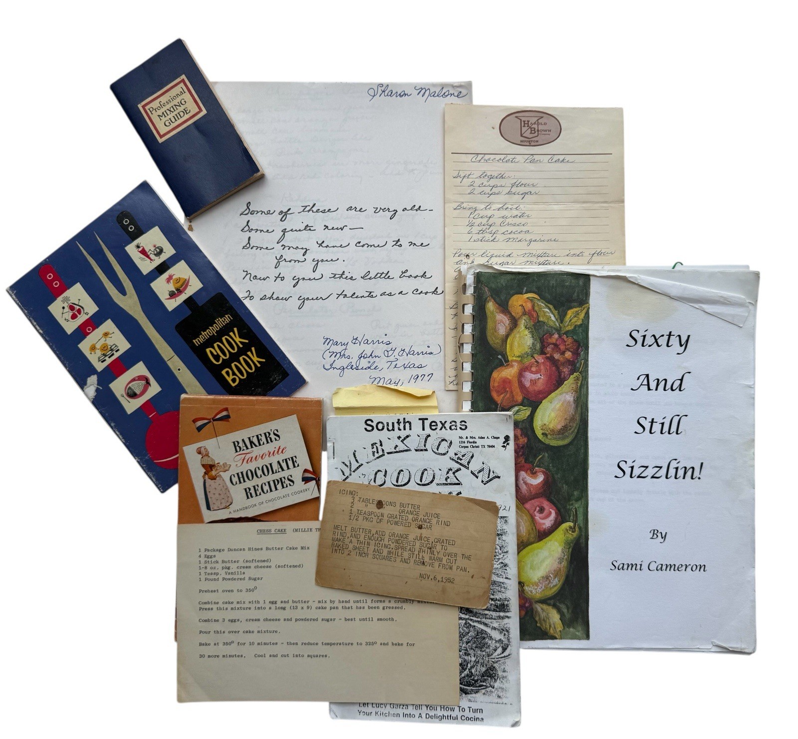 large lot misc vintage recipie book handwritten