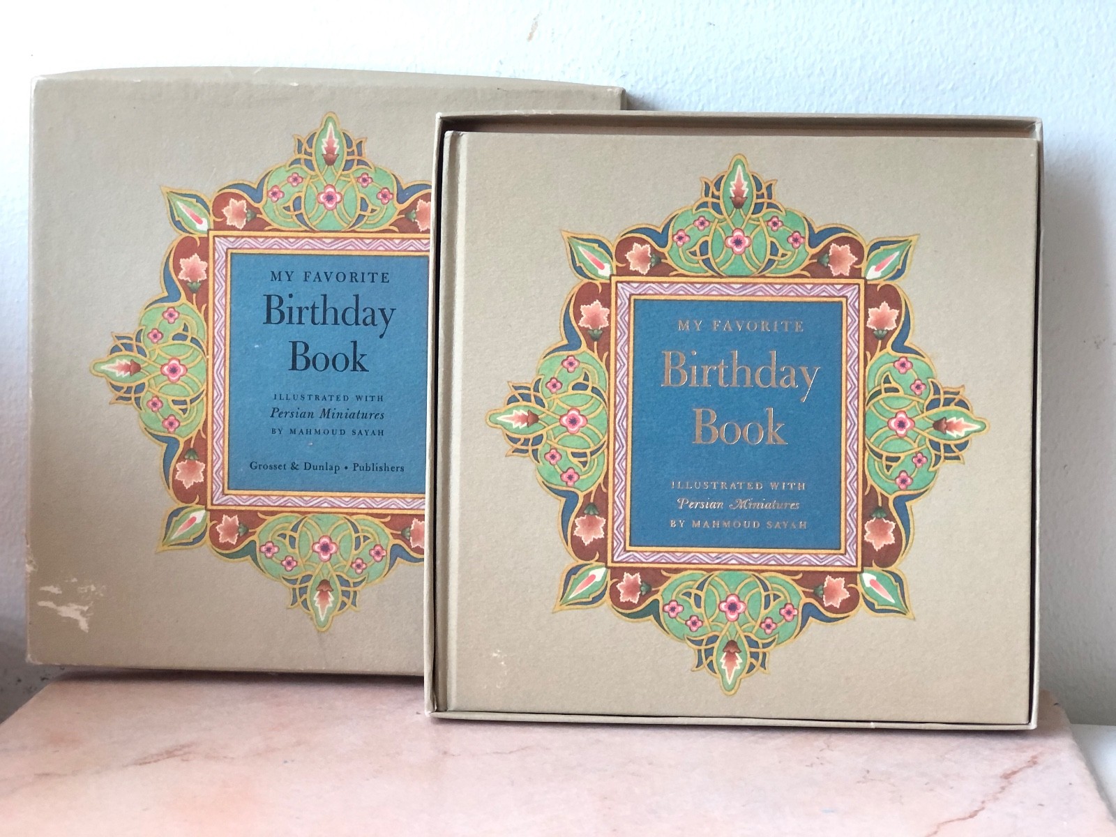 My Favorite Birthday Book Illustrated Persian Miniatures Mahmoud Sayah +Box 1945