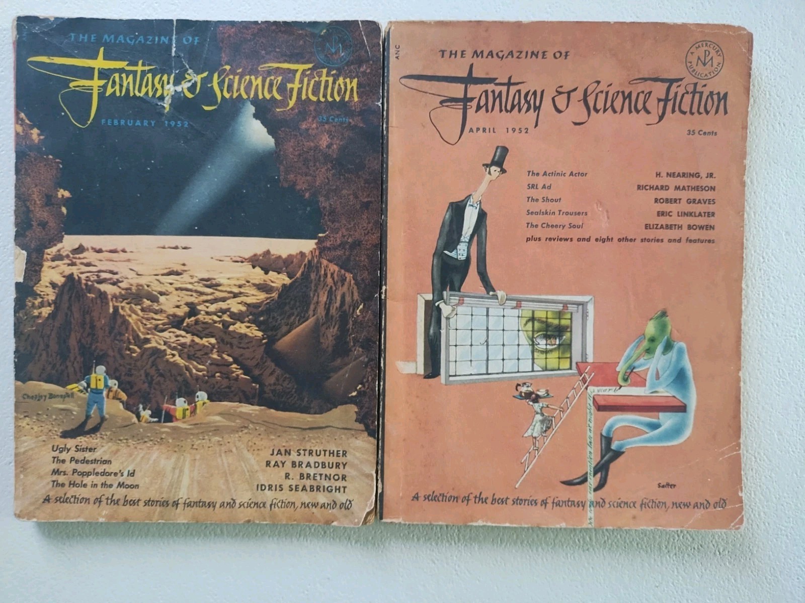 Lot Of (9) The Magazine of Fantasy and Science Fiction Vintage 1950’s – (G) Good