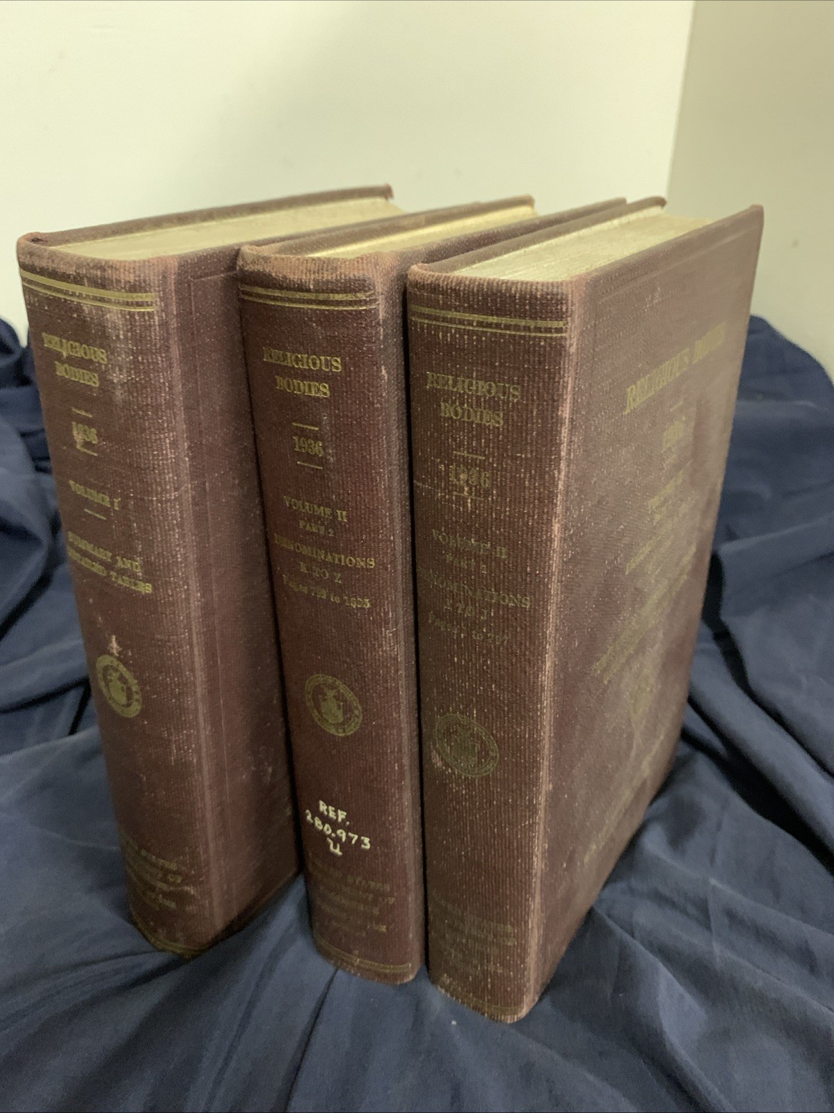 Religious Bodies 1936 3 Volumes – US Dept Of Commerce Census 1941 Negro Church