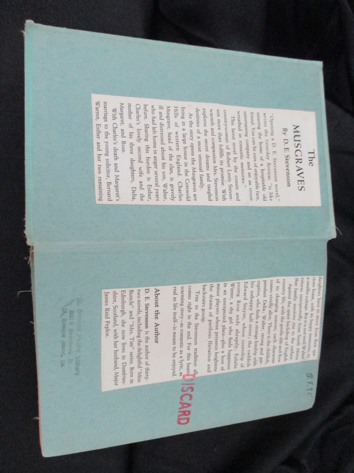 The Musgraves by D E Stevenson HC 1960 First Edition