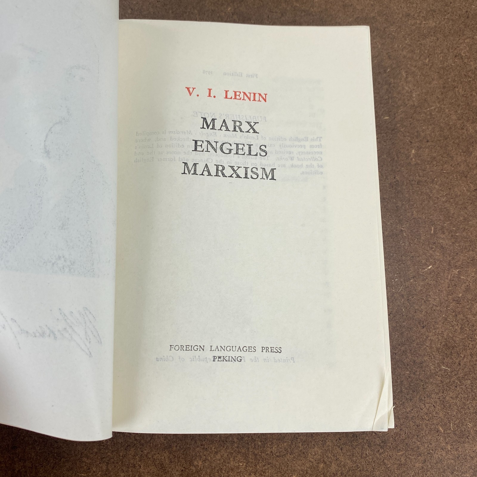 Lenin Marx Engels Marxism 1970 First Edition Foreign Languages Press Peking PB