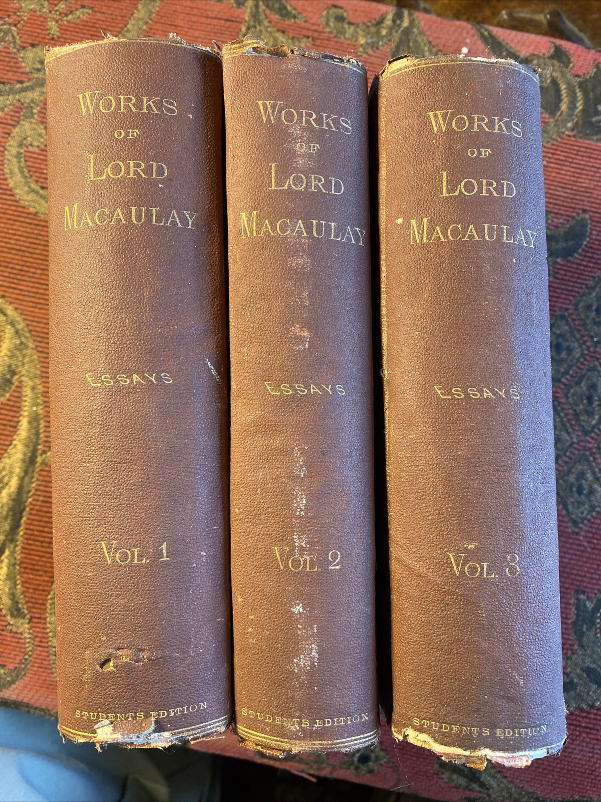 Works Of Lord Macaulay, Essays In 6 Volumes In 3 Books, 1873, HC