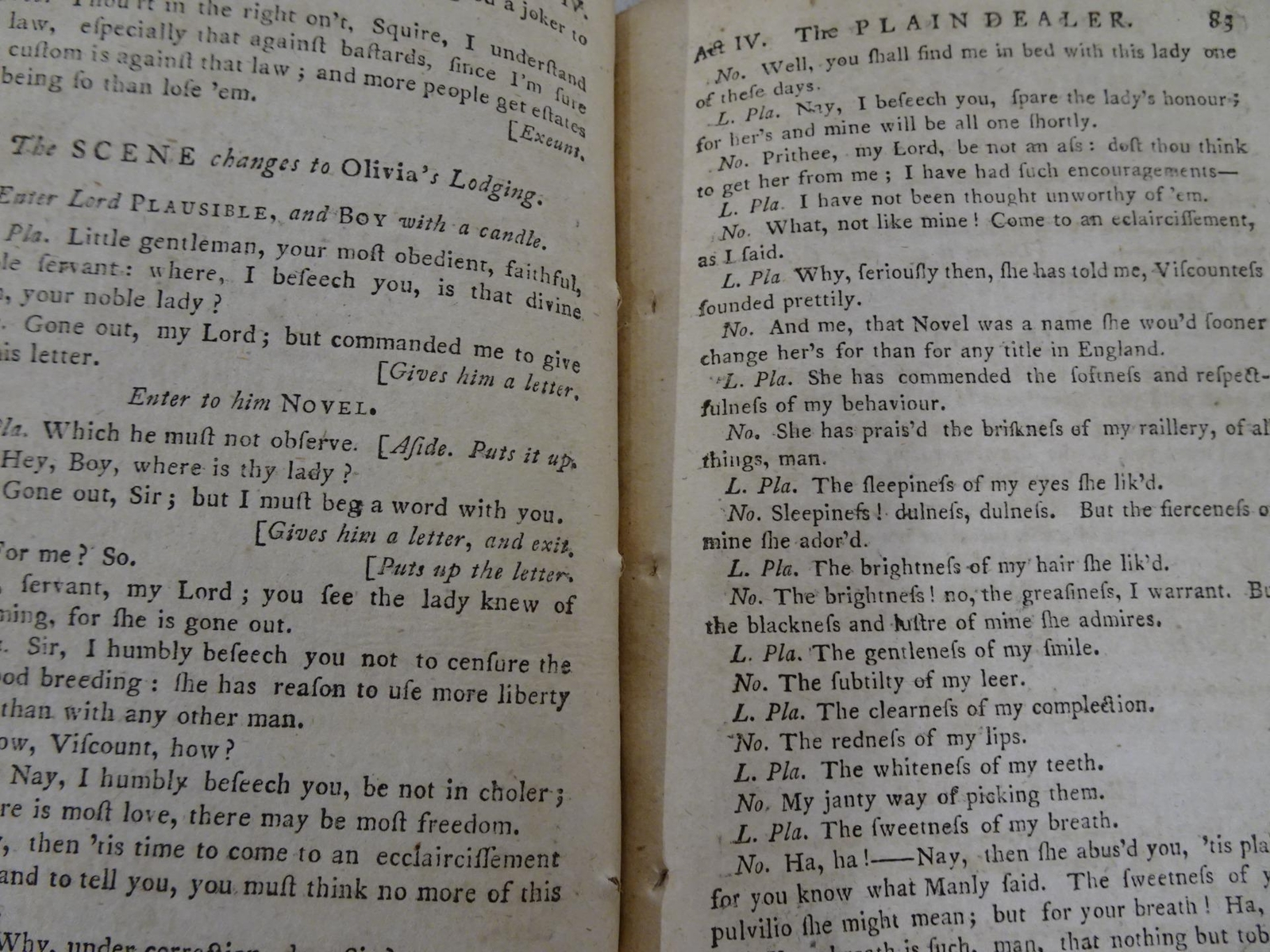 The Plain Dealer A Comedy 1768 William Wycherley N Nepecker