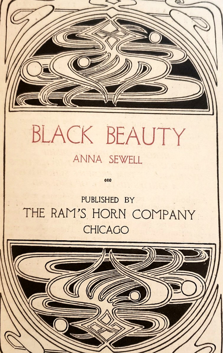 1890s Anna Sewell BLACK BEAUTY Fine Binding, Special Edition, Ram’s Horn Pub.