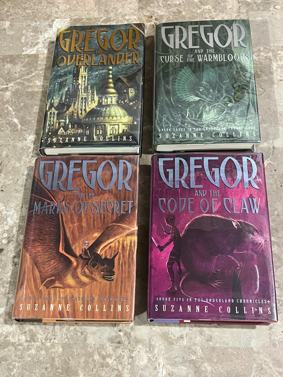 Gregor The Overlander by Suzanne Collins- HC/DJ Lot of Books 1, 3, 4, & 5