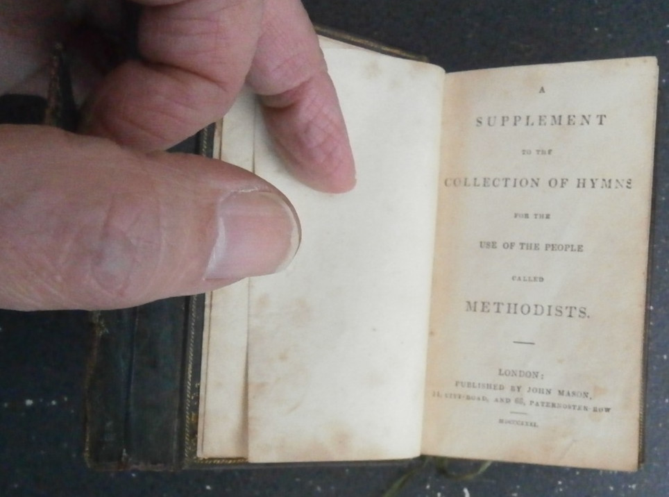 1831 Miniature decorated Leather Binding A COLLECTION OF HYMNS FOR METHODISTs