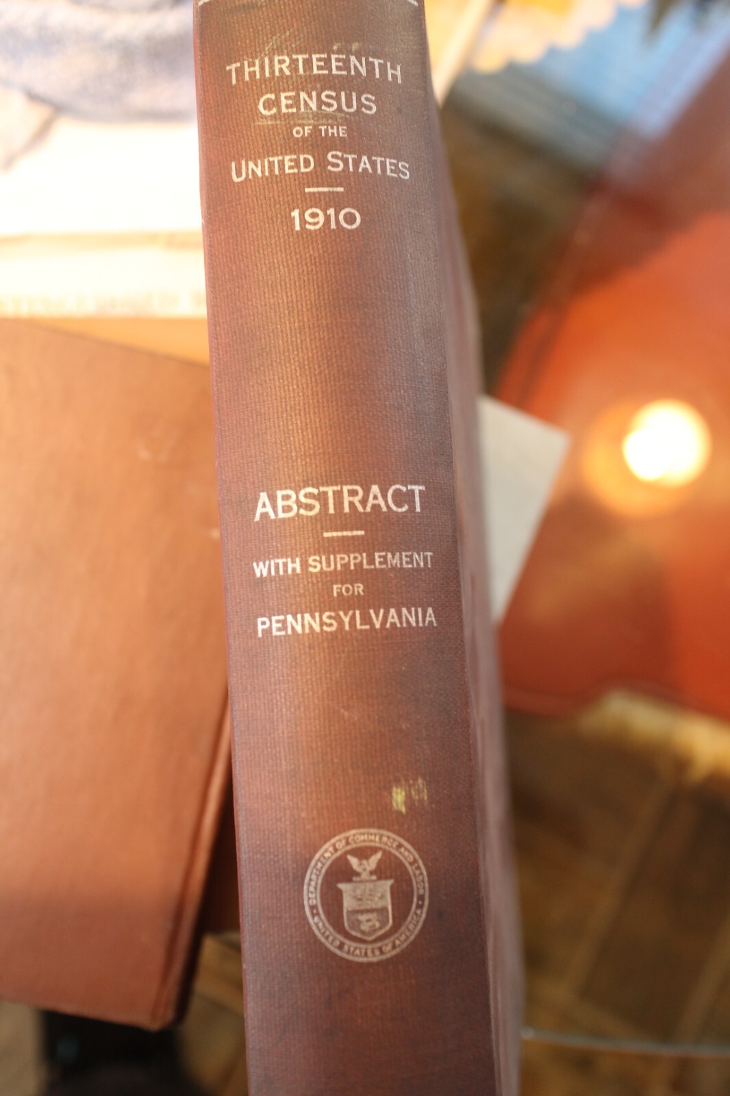 13th 1910 U.S. Census Abstract Hardcover Book in Good Shape