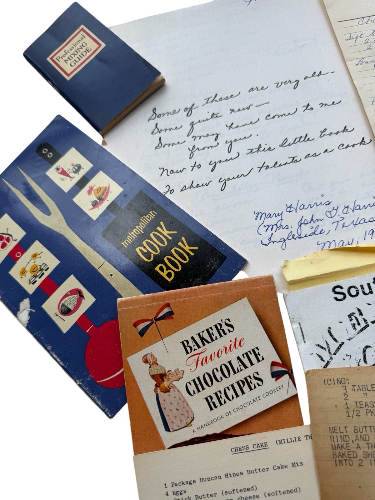 large lot misc vintage recipie book handwritten