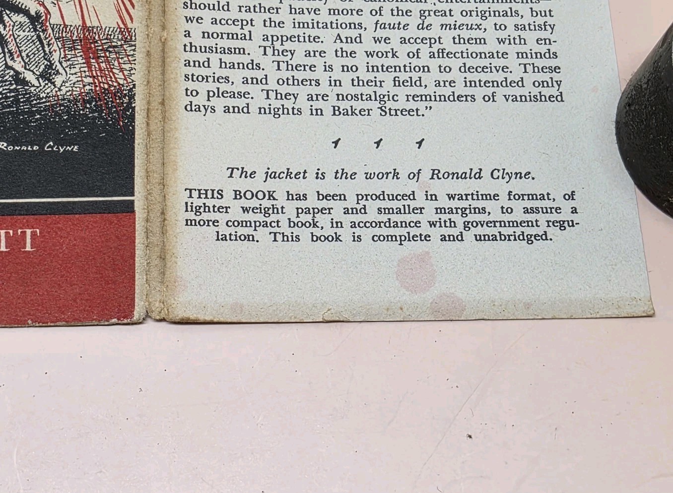 August Derleth In Re Sherlock Holmes 1st Edition 1945 Introducing Solar Pons