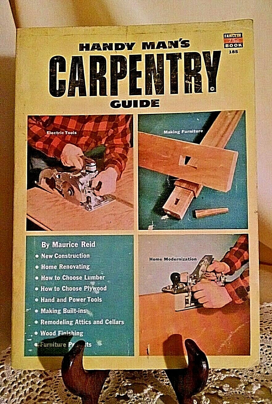 HANDY MAN’S CARPENTRY GUIDE FAWCETT 185 MAURICE REID 1953 WOODWORKING HOW TO.
