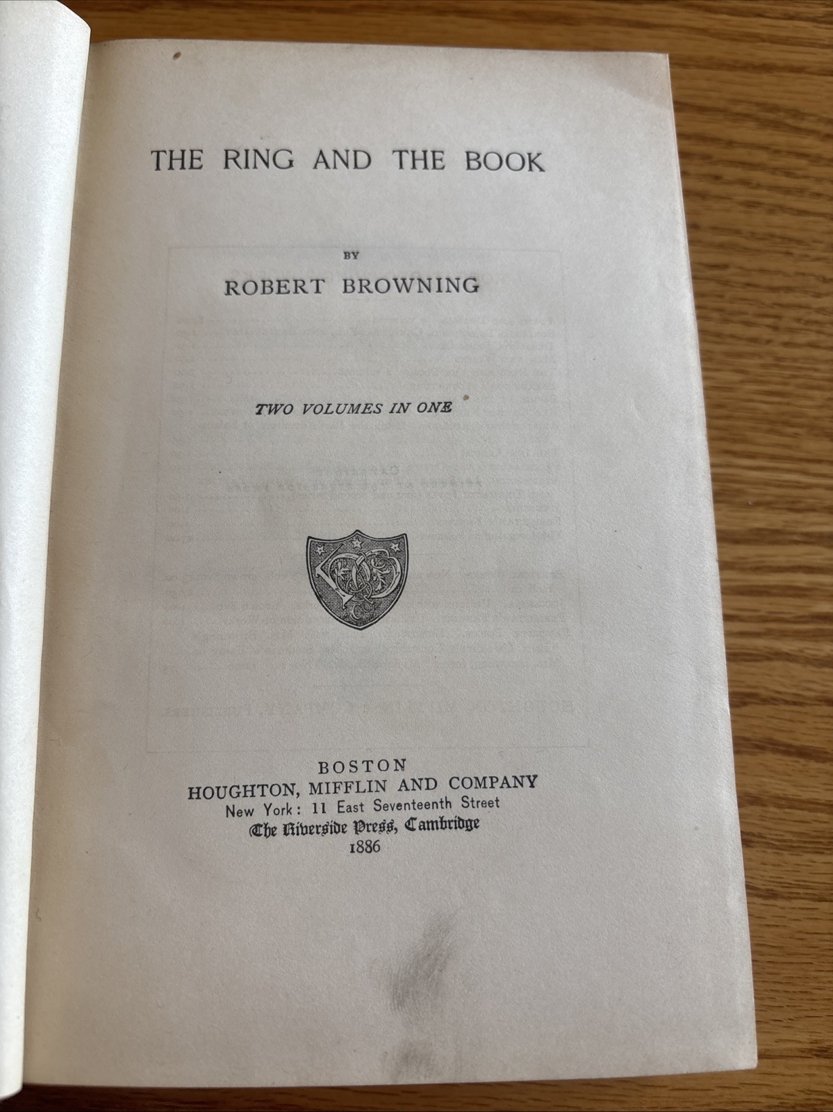 The Ring and the Book by Robert Browning 1886 Two Volumes In One