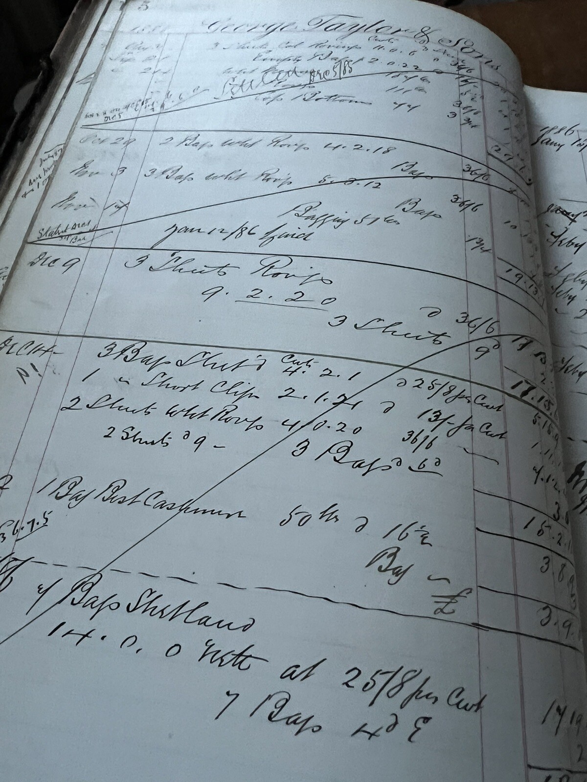 Vintage Ledger Business Book Nottingham Clothing Waste 1884 Hand Written Old