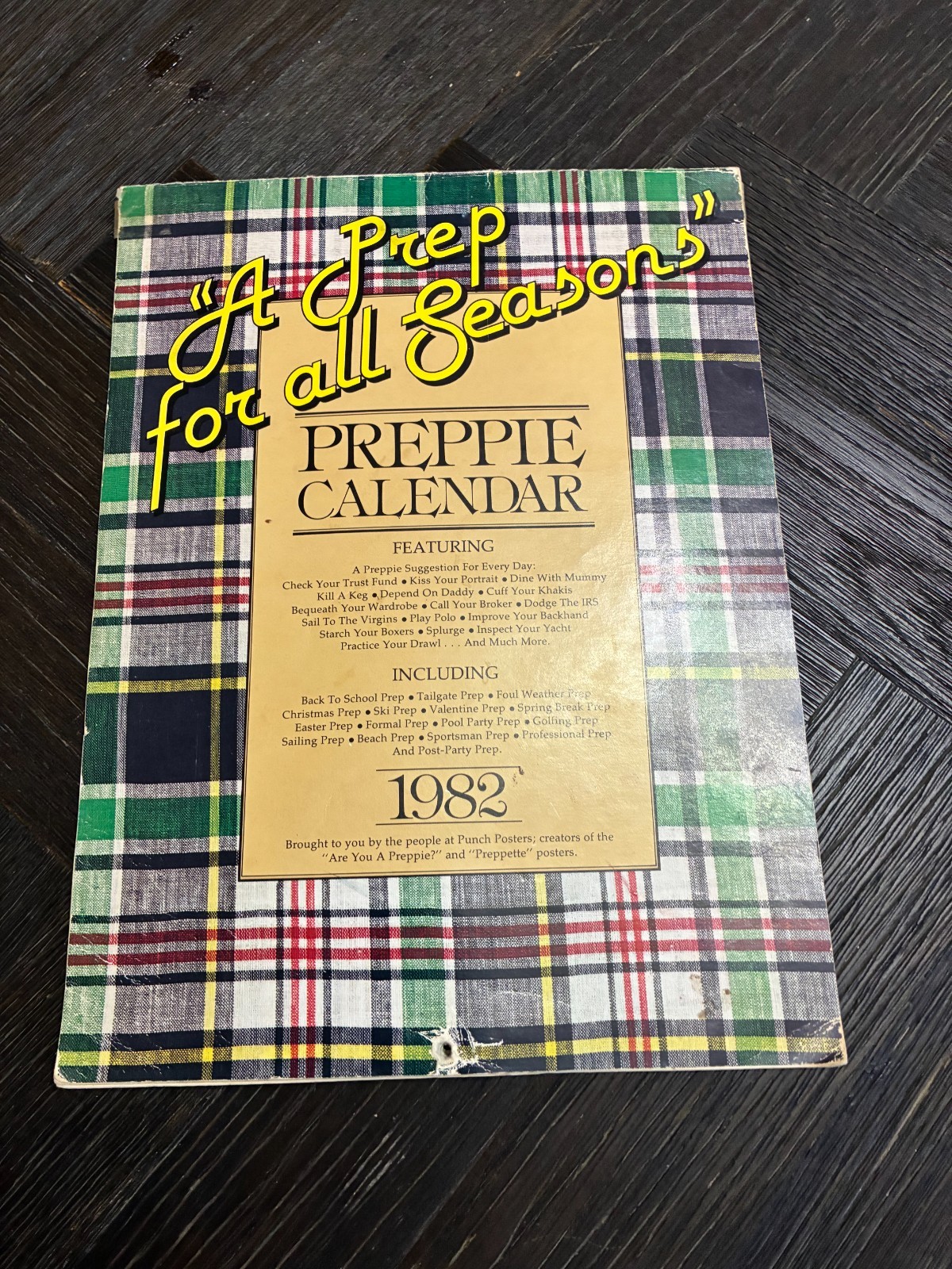 „Official Preppie Calendar „A Prep For All Seasons“ 1982 SHADYAC, Tom 16 months