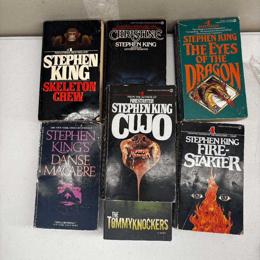 Lot of 7 Stephen King PBs Skeleton Crew Dragon Eyes Cujo Fire-Starter Christine