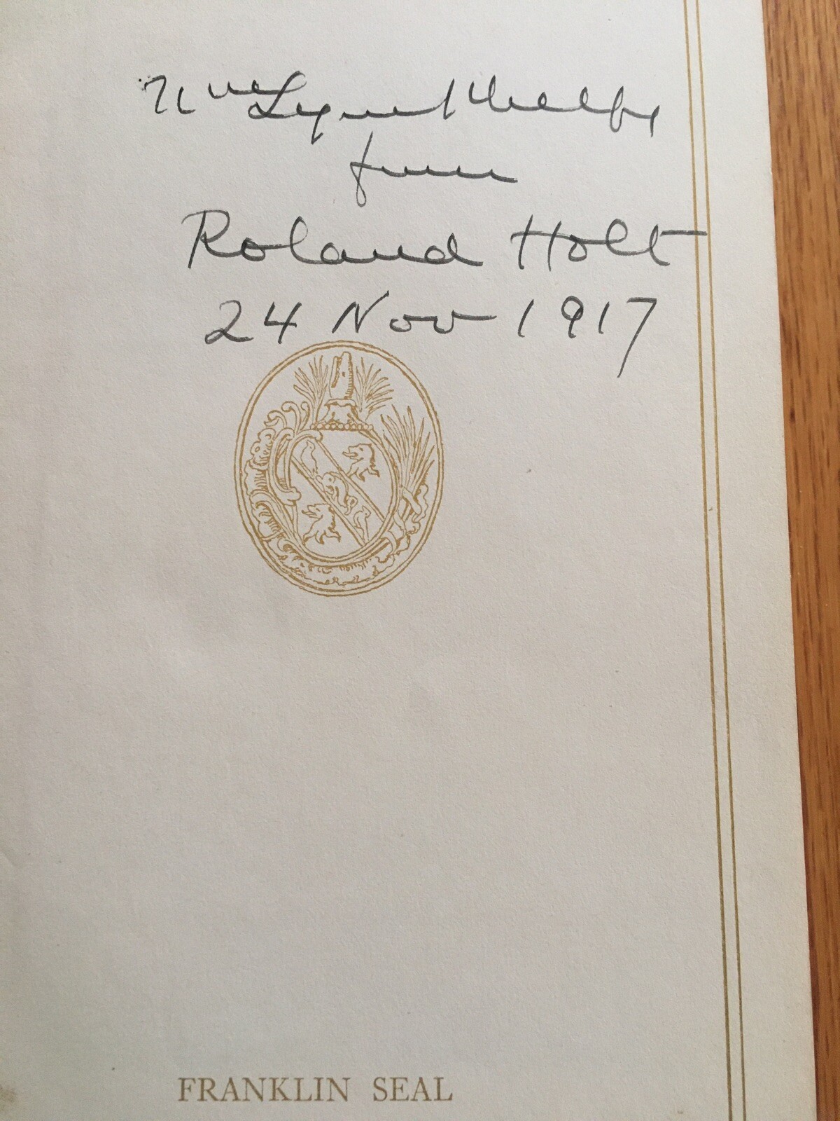 Benjamin Franklin’s Autobiography ~ William Lyon Phelps Copy Signed by R. Holt