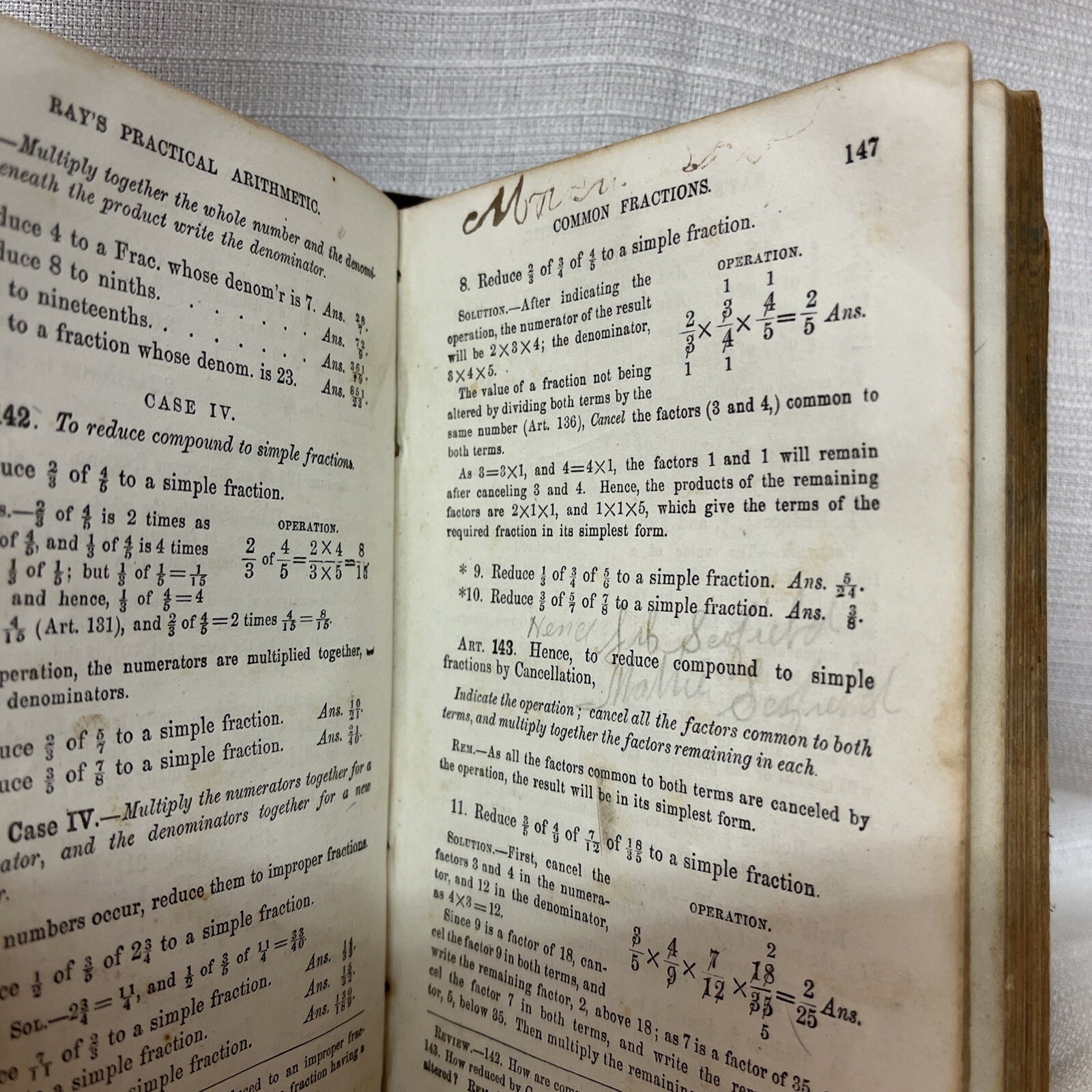 Ray’s Practical Arithmetic By Induction And Analysis Joseph Ray MD