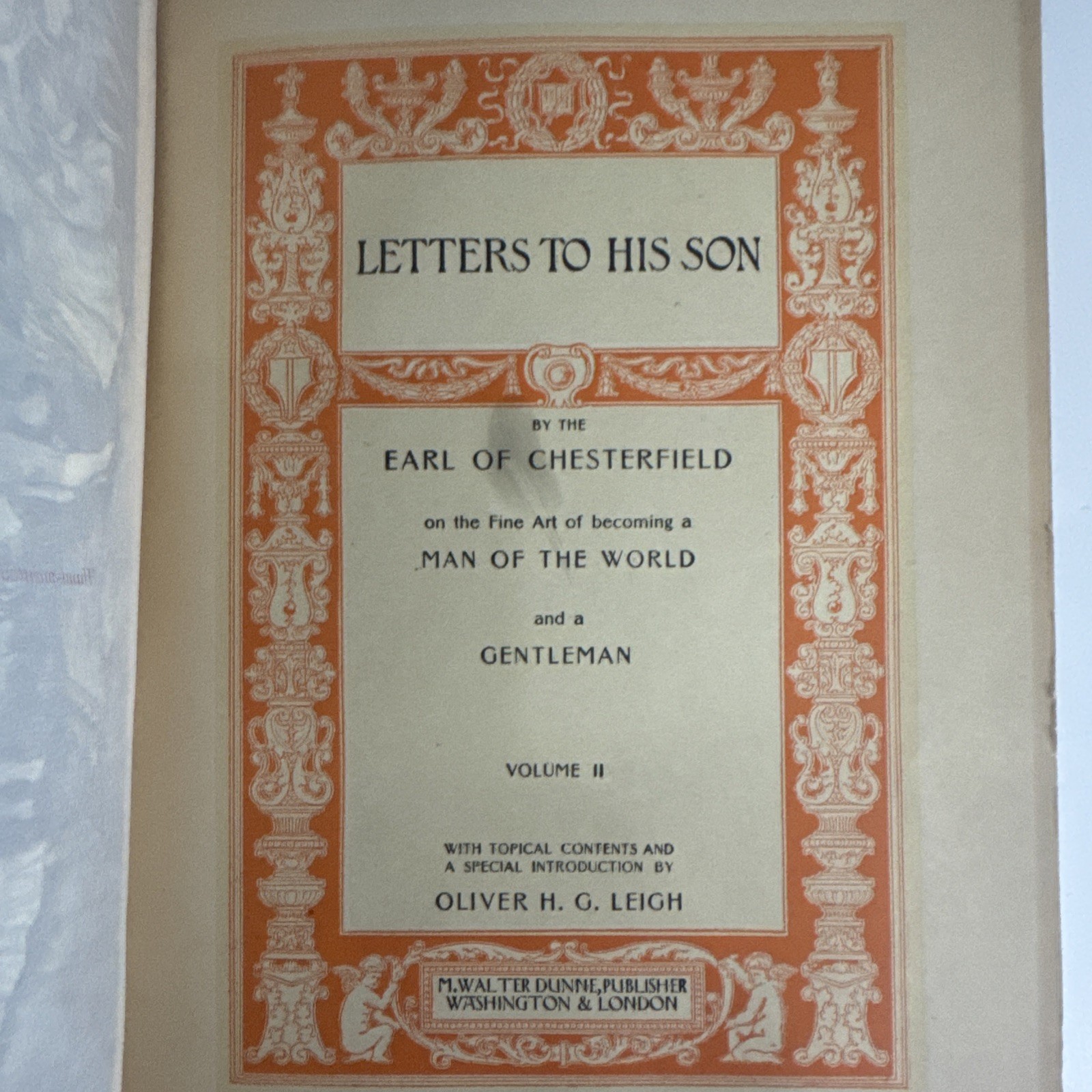 Letters to His Son by the Earl of Chesterfield, 1901 Color Vol. 2 Walter Dunne