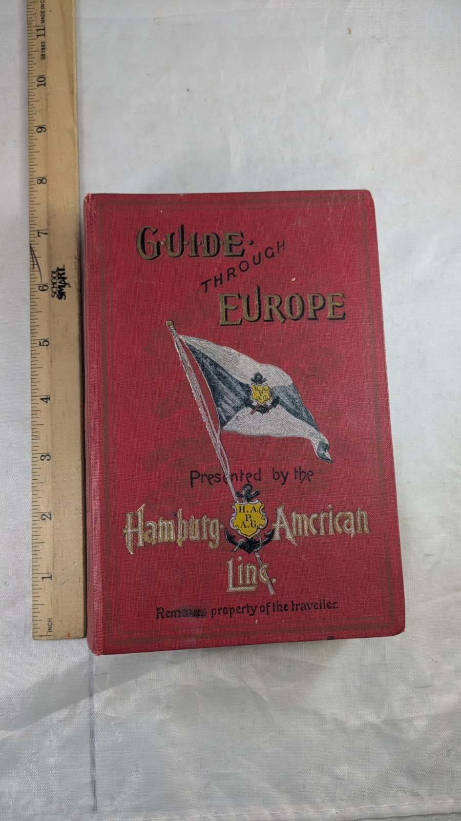 Hamburg-American Line Guide Through Europe – 1908? HC / Antique 9th Edition