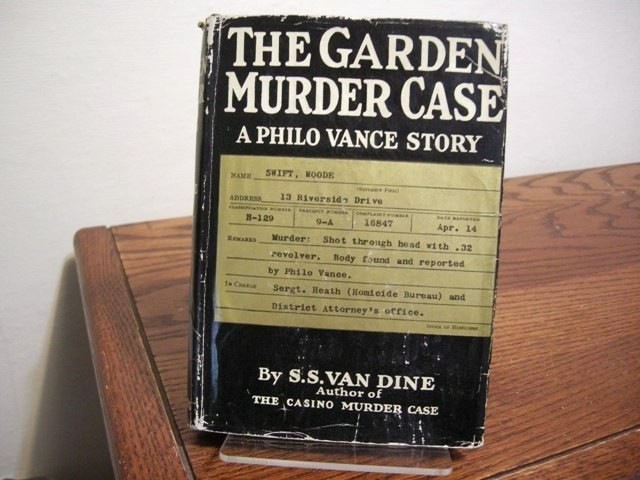 Garden Murder Case S. S. Van Dine First Edition in DJ 1935 Philo Vance Mystery