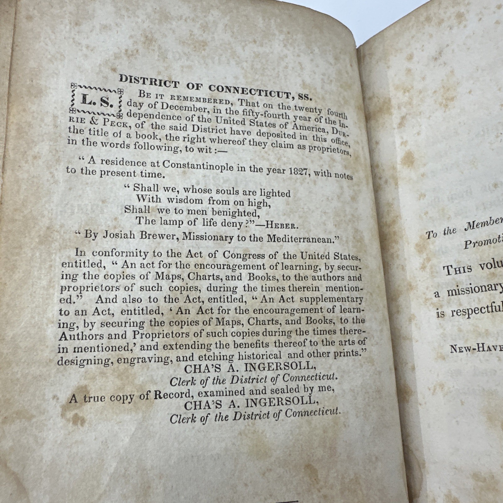 Residence Constantinople Josiah Brewer 1830 Leather Travel HC (W128DG)