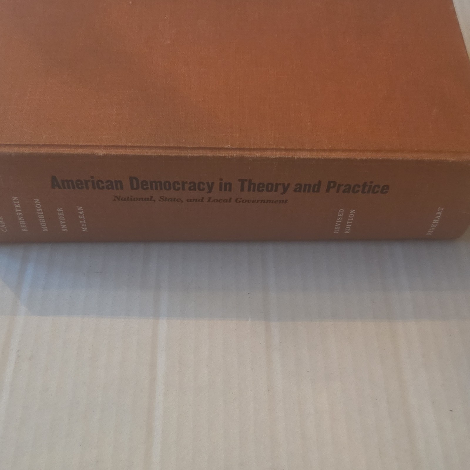 American Democracy in Theory and Practice Third Edition Carr Bernstein 1961
