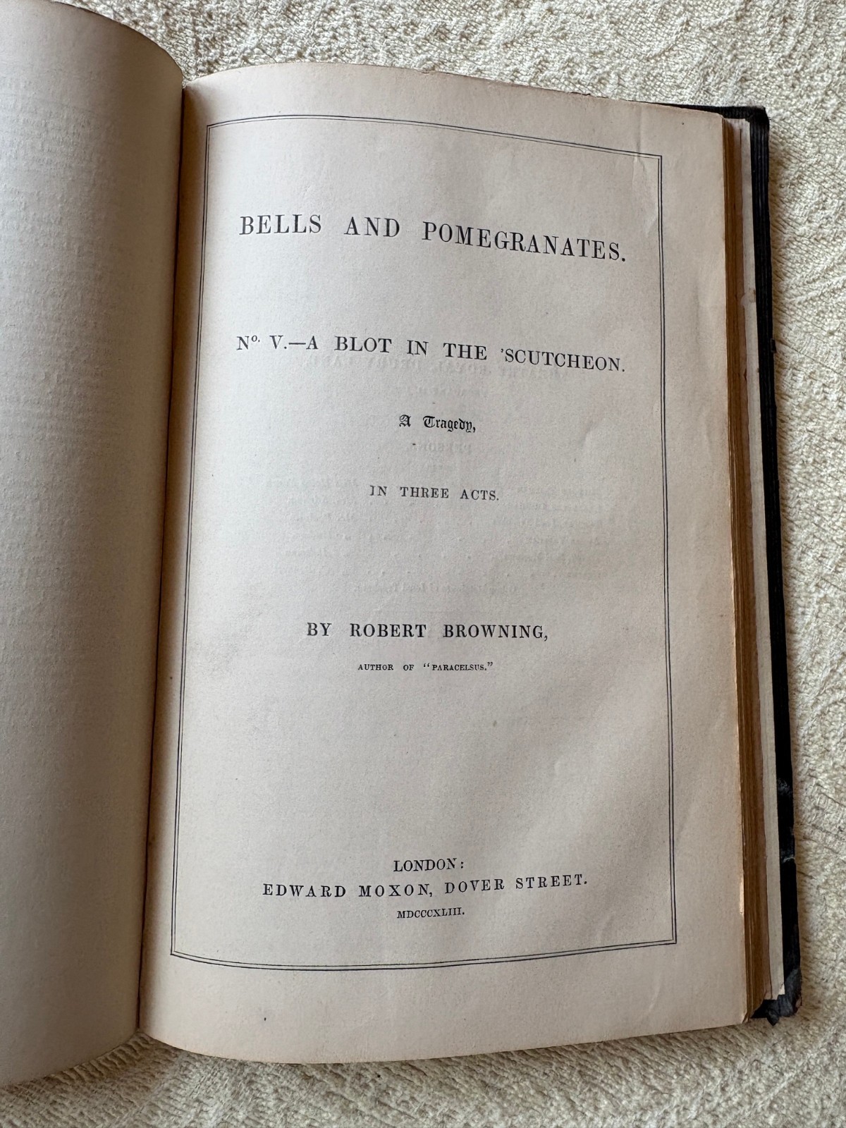 Robert Browning Bells & Pomegranates, London, Moxon Parts I-VIII 1841-1846 1st