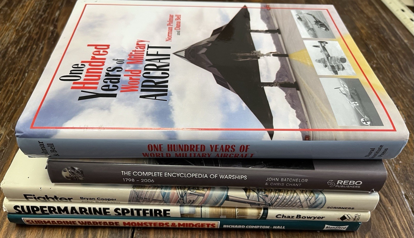 MILITARY SCIENCE HISTORY COLLECTION 5 Books Lot Fighters Submarines Warships ++