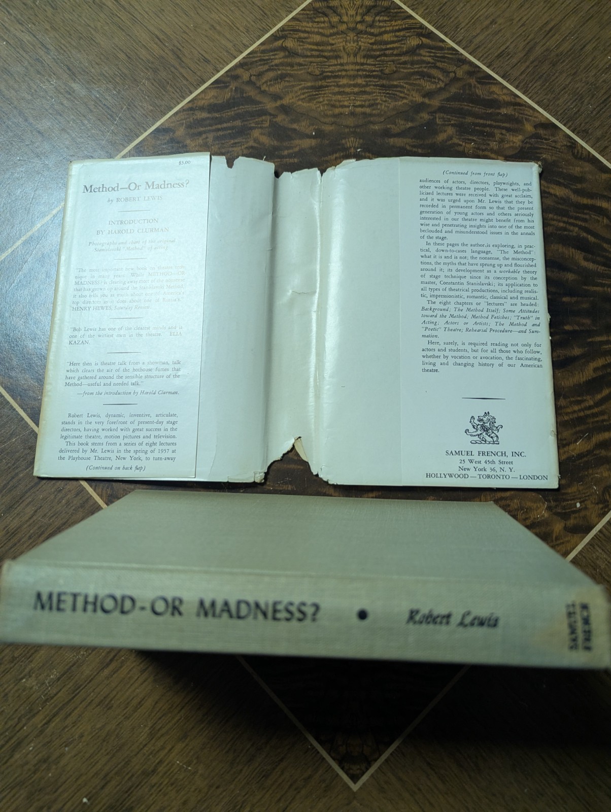 1958 METHODS OR MADNESS Robert Lewis Acting Old Style Broadway ACTOR Skills 1stE