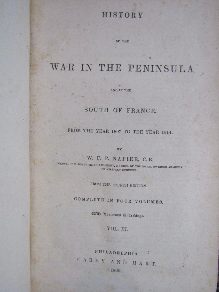 1842 Napier HISTORY OF THE WAR IN THE PENINSUA AND SOUTH FRANCE Rare 5 Vols MAPS