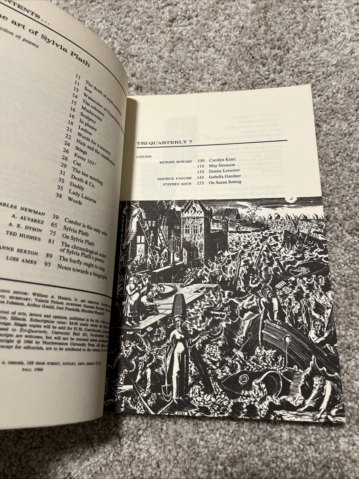 THE ART OF SYLVIA PLATH Tri-Quarterly Paperback Booklet
