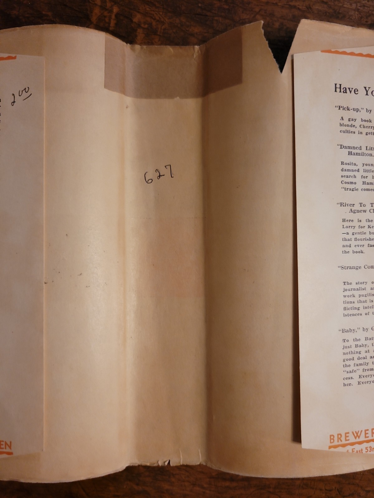 John Monk Saunders Single Lady 1st Edition, 2nd Printing. Grosset Dunlap HCDJ