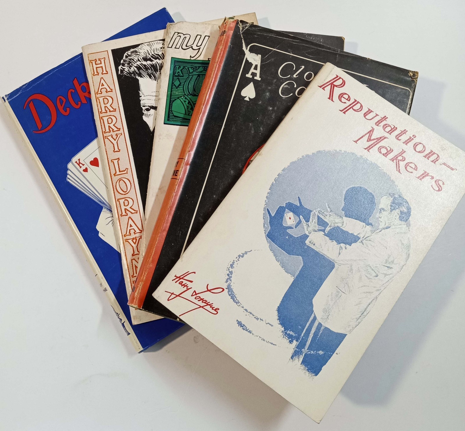 Harry Lorayne Books – Lot of 5 – Card Magic Instruction – HB and PB