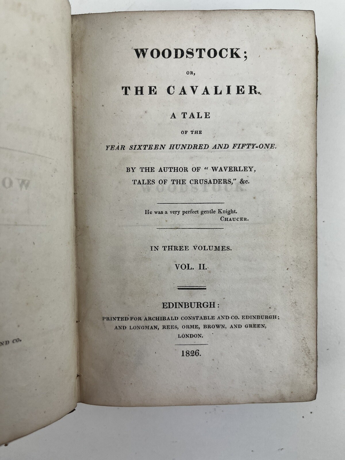 Sir Walter Scott Woodstock or The Cavalier Tale of the Year Sixteen 1826