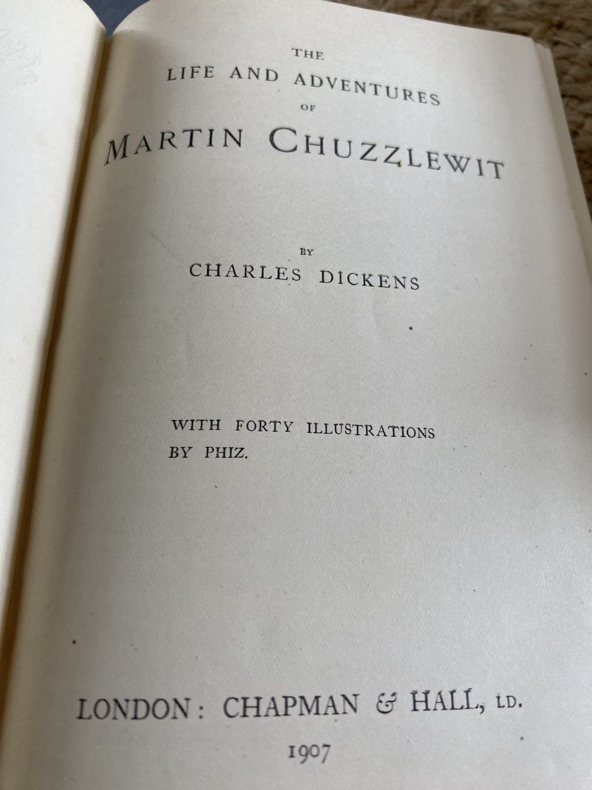 Set of 5 Vintage Antique 1907 Charles Dickens Books