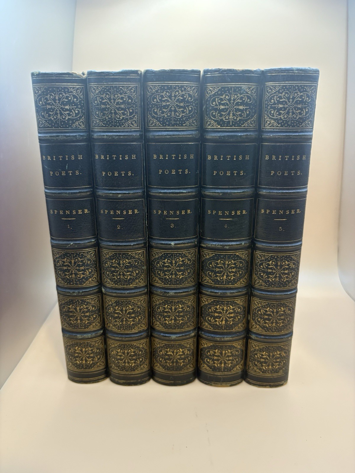 Poetical Works of Edmund Spenser- Complete 5 Volume Set 1866 -Limited Ed #52/100