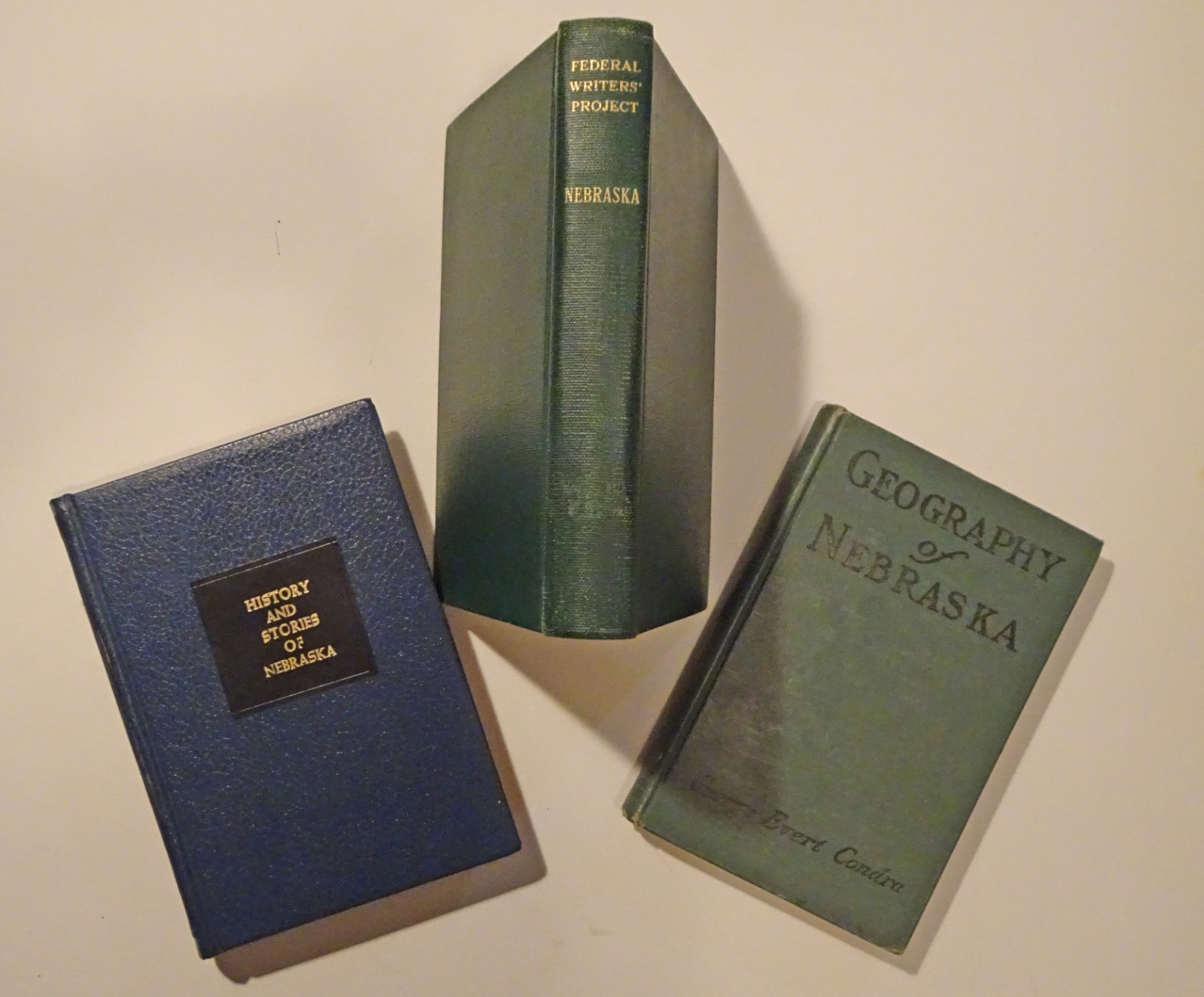 Lot of 3 Nebraska: History & Stories 1913, Geography 1928, Fed Writers Proj 1939