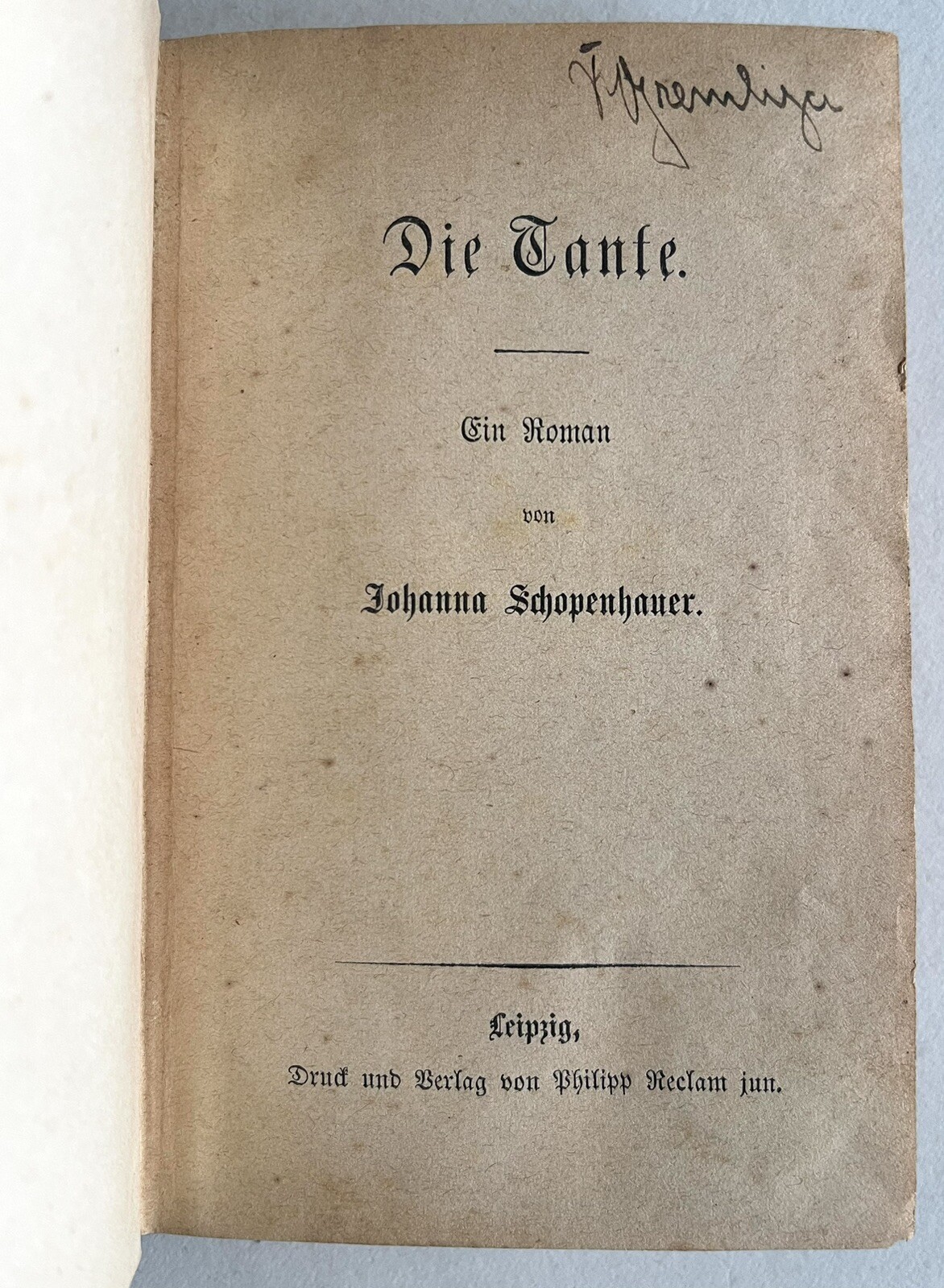 Johann Schopenhauer the aunt, publisher Philipp Reclam, Philipp Reclam Schopenhauer