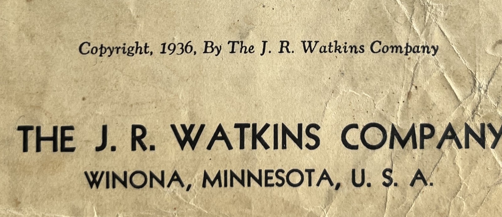 1936 Watkins Cook Book by J R Watkins Co-Spiral Bound-Winona, Minnesota USA