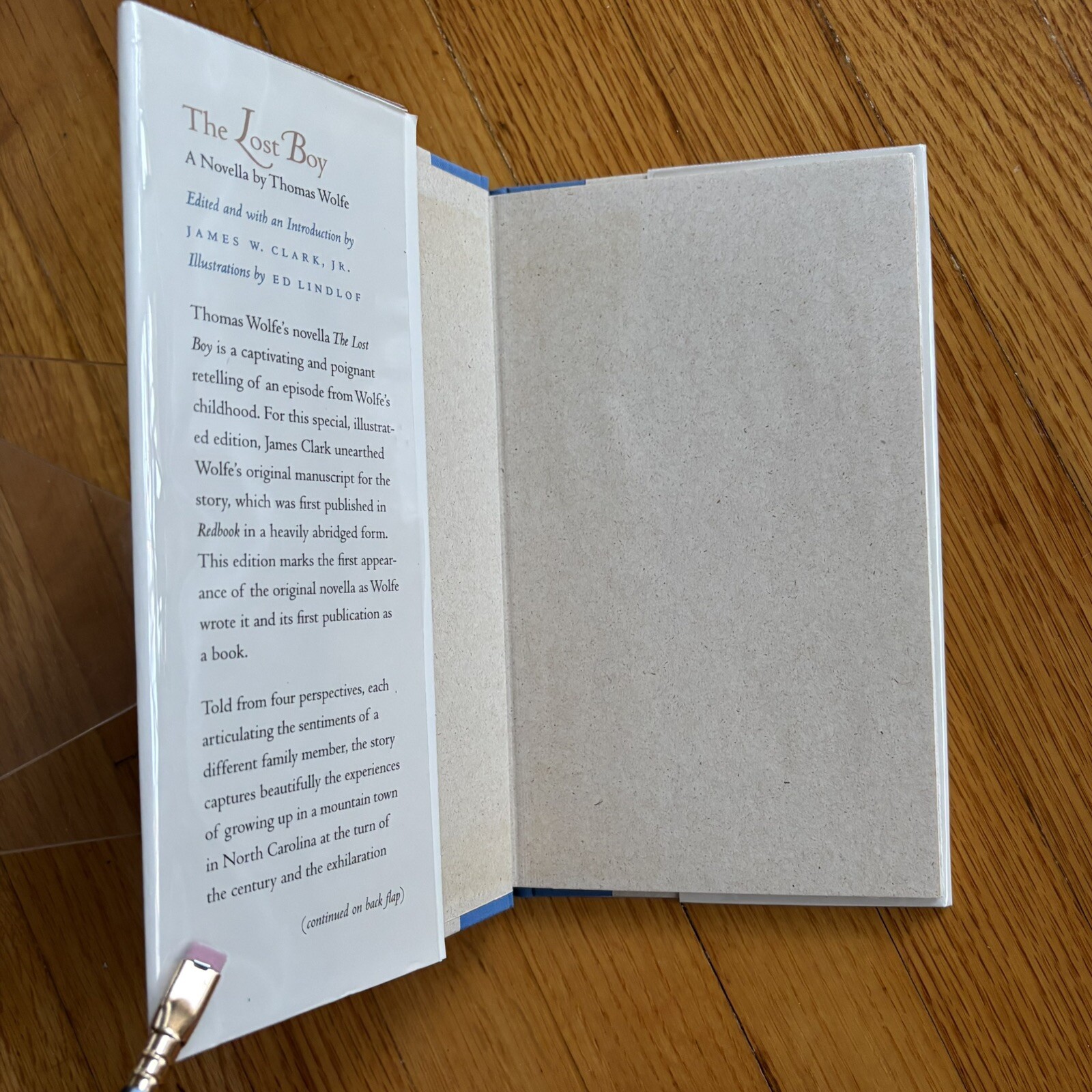 Thomas Wolfe—THE LOST BOY: A Novella—North Carolina—1st Ed Hardcover—1992—VG+